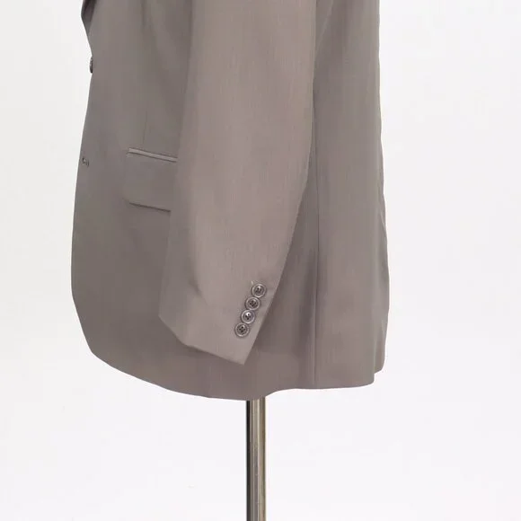 Neiman Marcus 42R Beige Blazer Sport Coat Jacket 2-Button Solid Y706